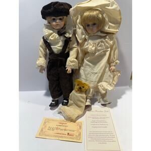 Vintage Brinn Tim and Kim Porcelain Doll Set